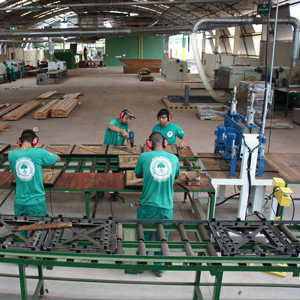 Wholesale exotic Deck Tiles being manufactured in Belem, Brazil mill